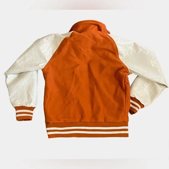 NEW [NYC Jackets] Texas Longhorns NCAA Orange Varsity Letterman Jacket Mens 3XL - Picture 3 of 15